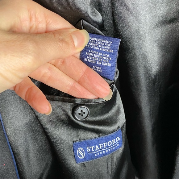 STAFFORD Essentials Wool Blend Single Breast Winter Dress Over Coat 44R - Picture 10 of 13